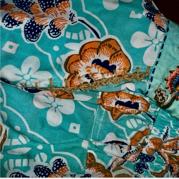 Skemo Santika Beaded Shorts NWT - Ocean Tropical SZ Small - Picture 7 of 7